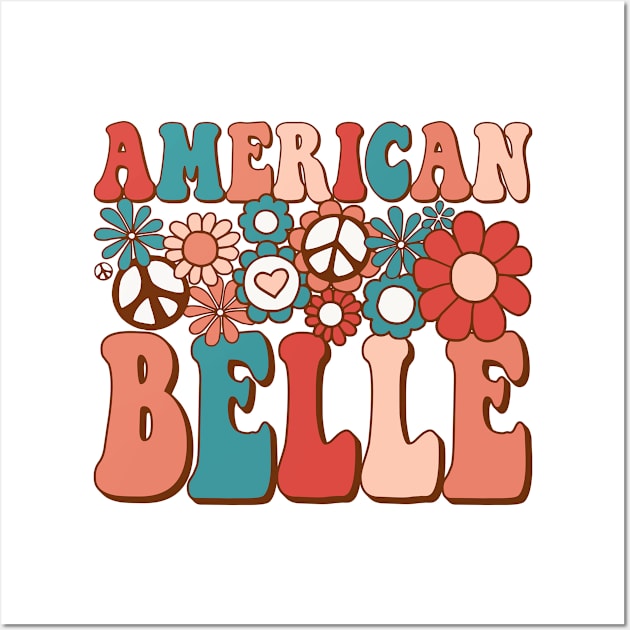 Retro Groovy American Belle Matching Family 4th of July Wall Art by BramCrye